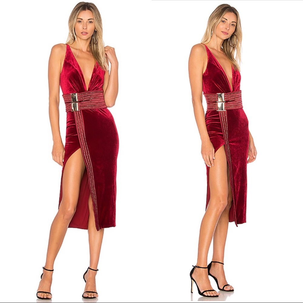 Ruby Red Velvet Zhivago Cocktail Party Dress NWT L